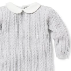 Baby Cable Knit Collared One-Piece Earl Grey Heather 7 Baby Cable Knit Collared One-Piece Earl Grey Heather -Fashionable Kids Shop 100047041 alt2 JJ