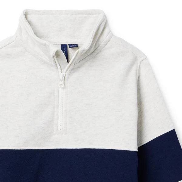 The Half-Zip Block Stripe Sweatshirt Cookies And Cream 3 The Half-Zip Block Stripe Sweatshirt Cookies And Cream - Image 3