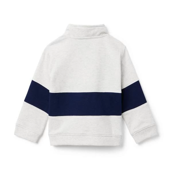 The Half-Zip Block Stripe Sweatshirt Cookies And Cream 2 The Half-Zip Block Stripe Sweatshirt Cookies And Cream - Image 2
