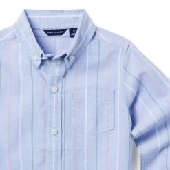The Striped Oxford Shirt Ocean Air Stripe 7 The Striped Oxford Shirt Ocean Air Stripe -Fashionable Kids Shop 100047058 alt2 JJ