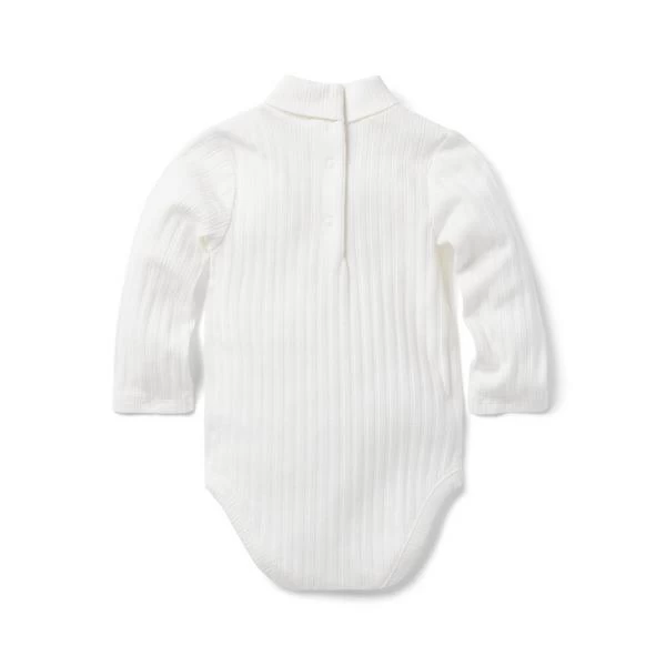 Baby Ribbed Turtleneck Bodysuit Jet Ivory 2 Baby Ribbed Turtleneck Bodysuit Jet Ivory - Image 2