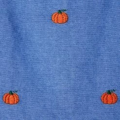 The Embroidered Oxford Shirt Admiral Blue Pumpkin -Fashionable Kids Shop 100047097 alt3 JJ