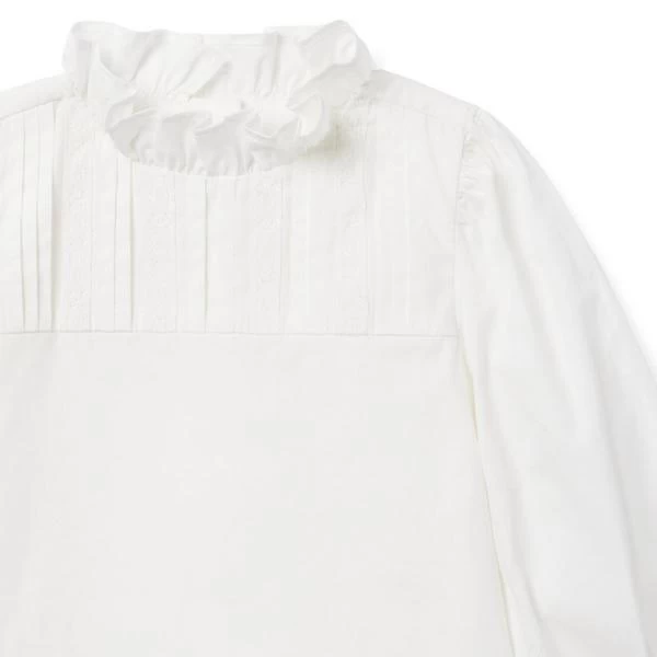 Pintuck Ruffle Collar Top Jet Ivory 4 Pintuck Ruffle Collar Top Jet Ivory - Image 4
