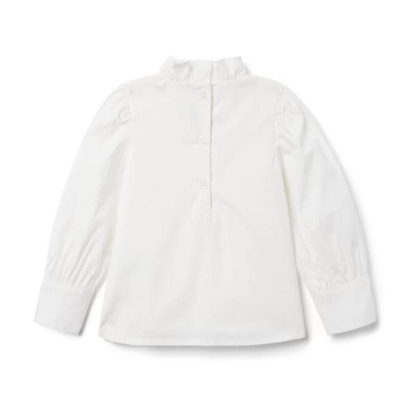 Pintuck Ruffle Collar Top Jet Ivory 2 Pintuck Ruffle Collar Top Jet Ivory - Image 2