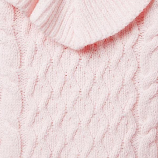 Cable Knit Ruffle Sweater Dollface Pink 3 Cable Knit Ruffle Sweater Dollface Pink - Image 3