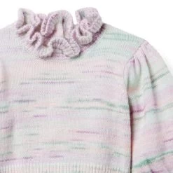 Marled Peplum Ruffle Sweater Lavender 7 Marled Peplum Ruffle Sweater Lavender -Fashionable Kids Shop 100047407 alt2 JJ