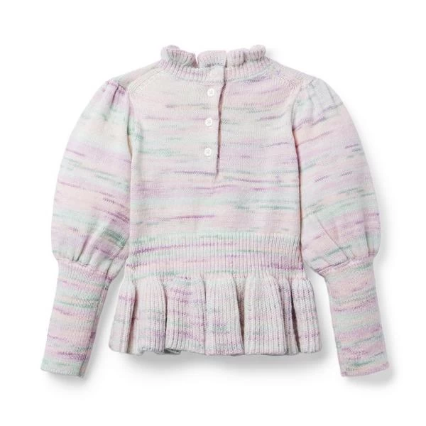 Marled Peplum Ruffle Sweater Lavender 2 Marled Peplum Ruffle Sweater Lavender - Image 2