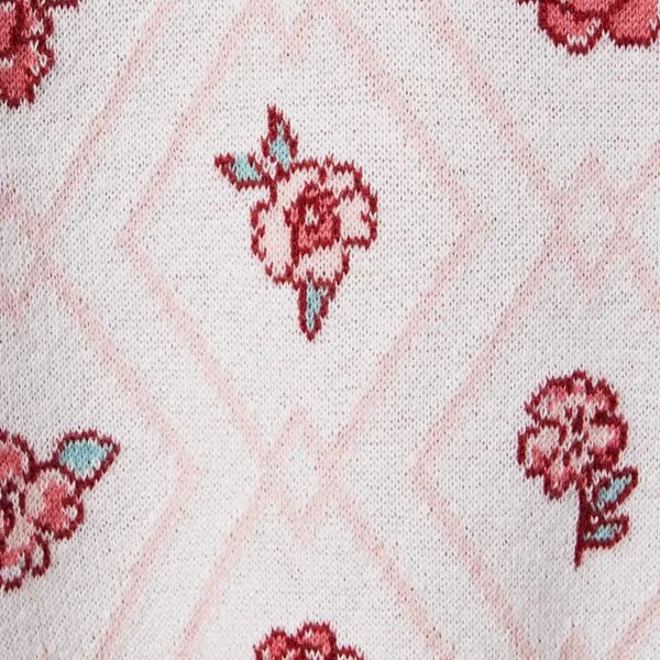 Floral Argyle Sweater Top Jet Ivory Floral Argyle 3 Floral Argyle Sweater Top Jet Ivory Floral Argyle - Image 3