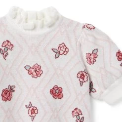 Floral Argyle Sweater Top Jet Ivory Floral Argyle 7 Floral Argyle Sweater Top Jet Ivory Floral Argyle -Fashionable Kids Shop 100047431 alt2 JJ