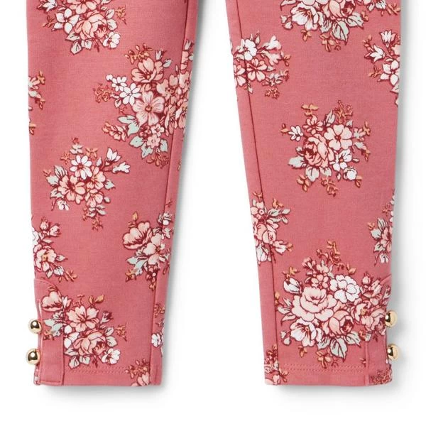 Floral Button Cuff Ponte Pant Mauvewood Floral 2 Floral Button Cuff Ponte Pant Mauvewood Floral - Image 2