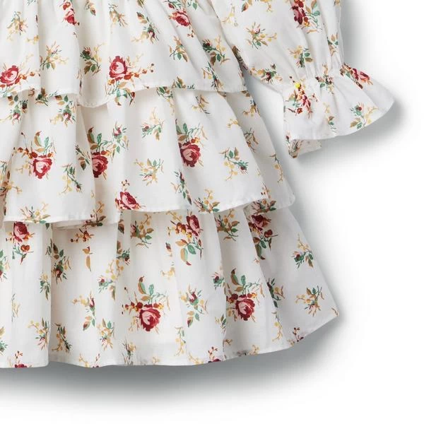 Floral Tiered Ruffle Dress Jet Ivory Floral 5 Floral Tiered Ruffle Dress Jet Ivory Floral - Image 5