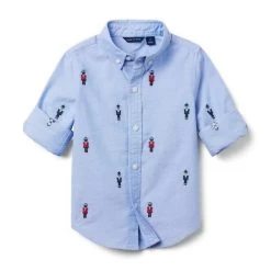 The Embroidered Oxford Shirt Ocean Air Nutcracker -Fashionable Kids Shop 100047513 alt1 JJ
