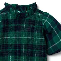 The Tartan Holiday Smocked Top Ferry Green Tartan -Fashionable Kids Shop 100047523 alt2 JJ