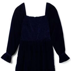 Smocked Velvet Jumpsuit Dark Marine -Fashionable Kids Shop 100047535 alt1 JJ