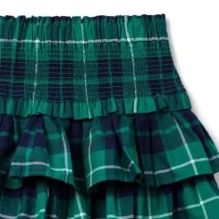 The Hailey Smocked Skirt Ferry Green Tartan -Fashionable Kids Shop 100047537 alt2 JJ