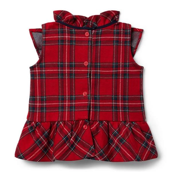 Tartan Ruffle Peplum Top Bradbury Red Tartan 2 Tartan Ruffle Peplum Top Bradbury Red Tartan - Image 2