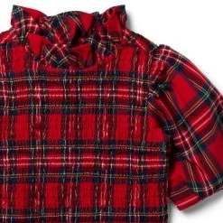 The Tartan Holiday Smocked Top Bradbury Red Tartan -Fashionable Kids Shop 100047559 alt2 JJ