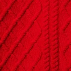 Cable Knit Puff Sleeve Sweater Holiday Red -Fashionable Kids Shop 100047561 alt1 JJ