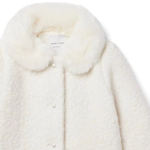 Sherpa Collared Coat White 4 Sherpa Collared Coat White - Image 4