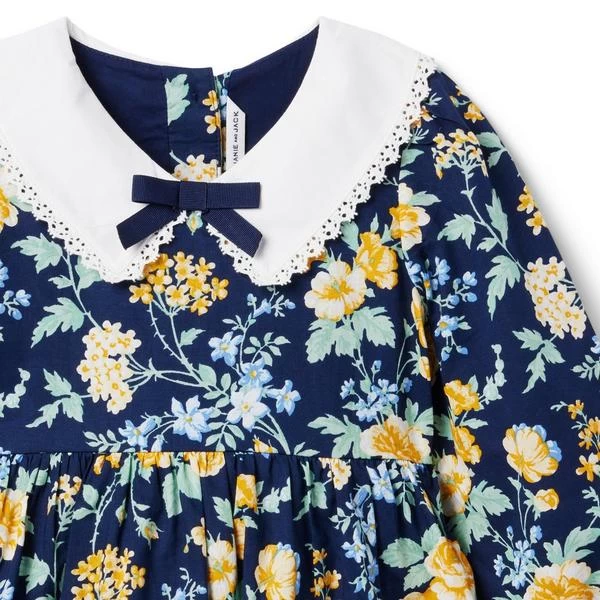 Floral Bow Collar Dress Merchant Marine Floral 3 Floral Bow Collar Dress Merchant Marine Floral - Image 3