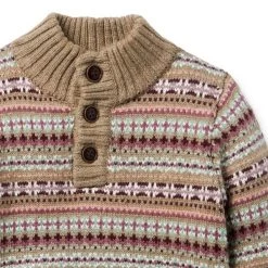 The Cabin Fair Isle Sweater Toasted Heather Fair Isle -Fashionable Kids Shop 100047623 alt2 JJ