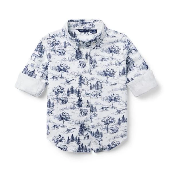 The Woodland Toile Flannel Shirt Jet Ivory Woodland Toile 3 The Woodland Toile Flannel Shirt Jet Ivory Woodland Toile - Image 3