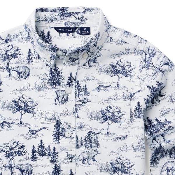 The Woodland Toile Flannel Shirt Jet Ivory Woodland Toile 5 The Woodland Toile Flannel Shirt Jet Ivory Woodland Toile - Image 5