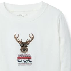 Reindeer Tee Jet Ivory -Fashionable Kids Shop 100047631 alt1 JJ