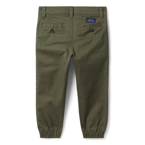 The Button Twill Jogger Dusty Olive 2 The Button Twill Jogger Dusty Olive - Image 2