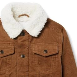 Corduroy Trucker Sherpa Collar Jacket Dry Pine Needle 7 Corduroy Trucker Sherpa Collar Jacket Dry Pine Needle -Fashionable Kids Shop 100047663 alt2 JJ