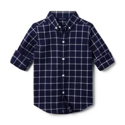 Tattersall Flannel Shirt Merchant Marine Tattersall -Fashionable Kids Shop 100047668 alt1 JJ