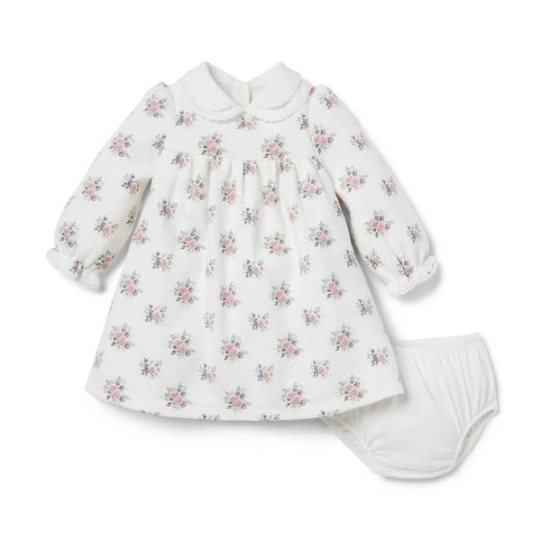 Baby Floral Quilted Dress Jet Ivory Floral 4 Baby Floral Quilted Dress Jet Ivory Floral - Image 4
