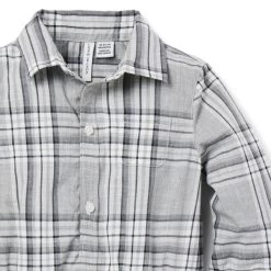 Baby Tartan Poplin Bodysuit Classic Grey Heather Tartan -Fashionable Kids Shop 100047791 alt1 JJ