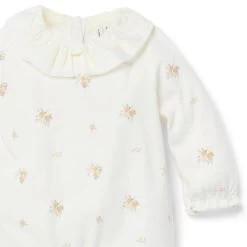 Floral Ruffle Collar One-Piece Cream And Sugar Floral 8 Floral Ruffle Collar One-Piece Cream And Sugar Floral -Fashionable Kids Shop 100047795 alt2 JJ