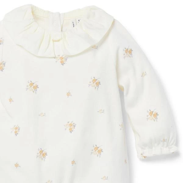 Floral Ruffle Collar One-Piece Cream And Sugar Floral 4 Floral Ruffle Collar One-Piece Cream And Sugar Floral - Image 4