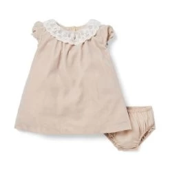 The Festive Velvet Baby Dress Light Coffee -Fashionable Kids Shop 100047796 alt1 JJ