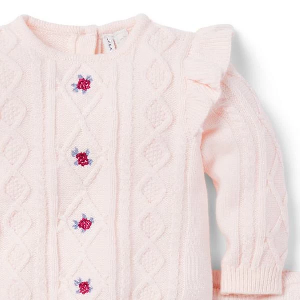 Baby Cable Knit Matching Set Pearl 4 Baby Cable Knit Matching Set Pearl - Image 4