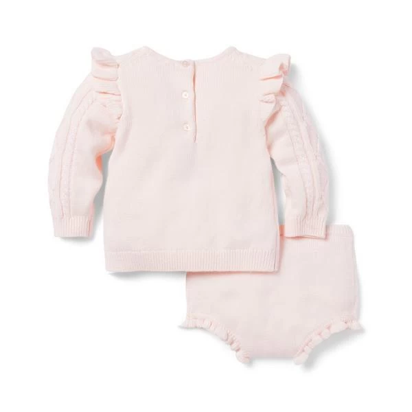 Baby Cable Knit Matching Set Pearl 2 Baby Cable Knit Matching Set Pearl - Image 2