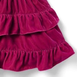 Baby Tiered Velvet Dress Burgundy -Fashionable Kids Shop 100047802 alt4 JJ