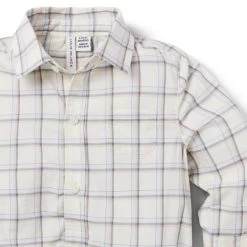 Baby Tartan Poplin Bodysuit Antique White Tartan -Fashionable Kids Shop 100047809 alt2 JJ