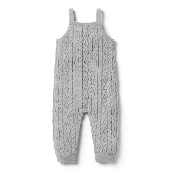 Baby Cable Knit Sweater Overall Classic Grey Heather 2 Baby Cable Knit Sweater Overall Classic Grey Heather - Image 2