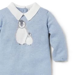 Baby Penguin Collared One Piece Casual Friday Heather -Fashionable Kids Shop 100047812 alt2 JJ
