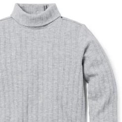 Baby Ribbed Turtleneck Bodysuit Classic Grey Heather -Fashionable Kids Shop 100047823 alt2 JJ