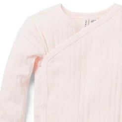 Baby Ribbed Wrap Bodysuit Pearl -Fashionable Kids Shop 100047848 alt2 JJ