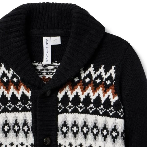 The Festive Fair Isle Cardigan JJ Black Fair Isle 4 The Festive Fair Isle Cardigan JJ Black Fair Isle - Image 4