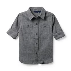Herringbone Shirt Heather Grey Herringbone 6 Herringbone Shirt Heather Grey Herringbone -Fashionable Kids Shop 100047894 alt1 JJ