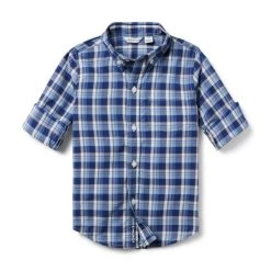 The Tartan Poplin Shirt Castle Blue -Fashionable Kids Shop 100047901 alt1 JJ