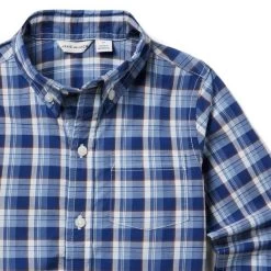 The Tartan Poplin Shirt Castle Blue -Fashionable Kids Shop 100047901 alt3 JJ