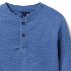 Henley Baseball Tee Nantucket Blue -Fashionable Kids Shop 100047908 alt2 JJ