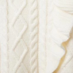 Ruffle Cable Knit Sweater Ivory -Fashionable Kids Shop 100047915 alt1 JJ